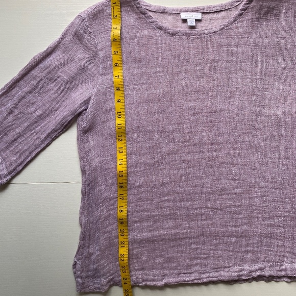J. Jill Women's PureJill 100% Linen 3/4 Sleeve Boho Sheer Top Size Small - Picture 12 of 13